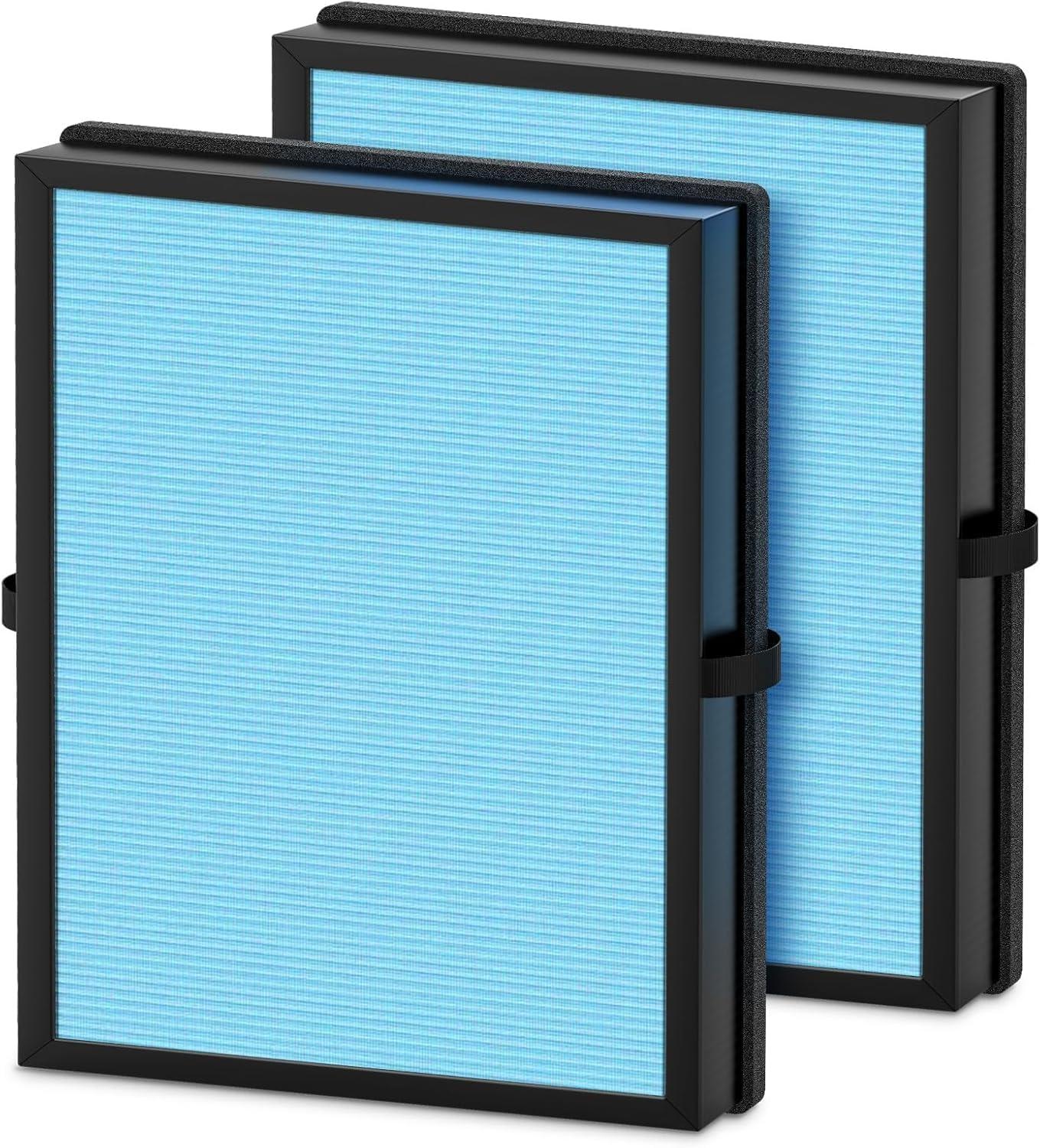 MK04 Replacement Filter, 2 Pack Compatible with MK04 MG04JH Air Purifier, Air Filter H13 True HEPA Filter for Dust, Pet Dander, Smoke for Bedroom, Home, Office (Green)