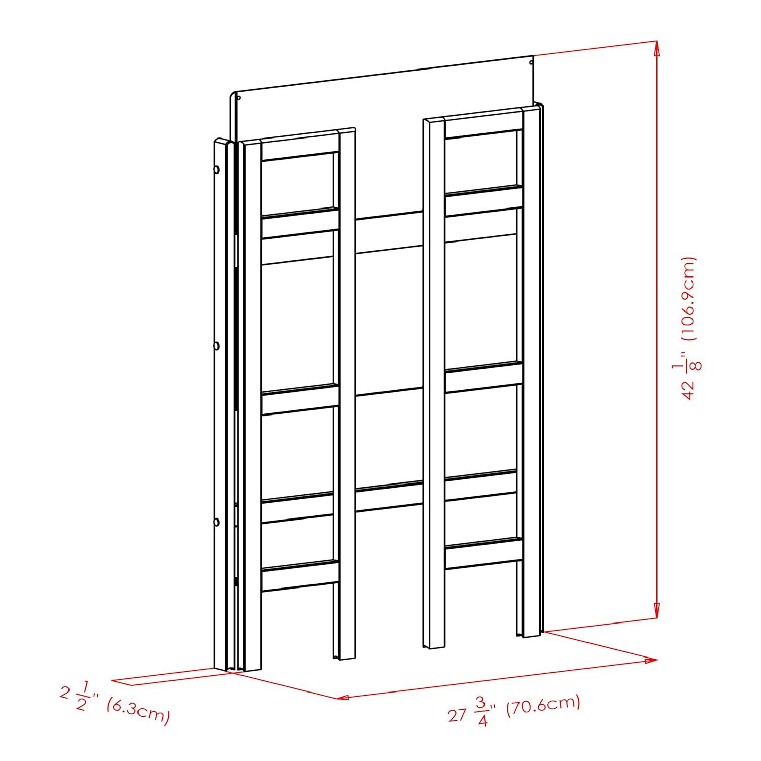 38.54" Terry Folding Bookshelf Walnut - Winsome: Solid Beech Wood, Mid-Century Modern, 3 Fixed Shelves