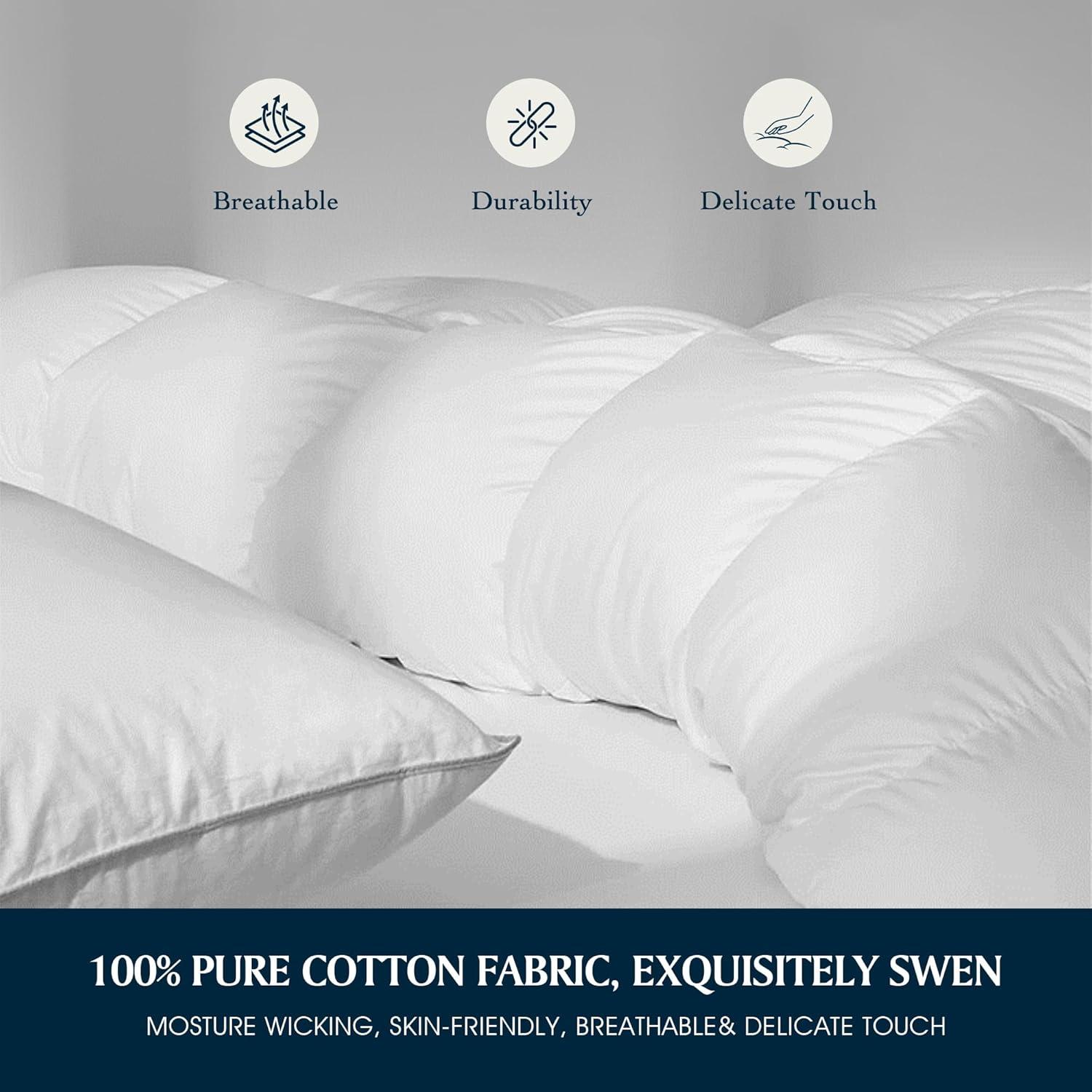 Full White Goose Down Cotton Bedspread