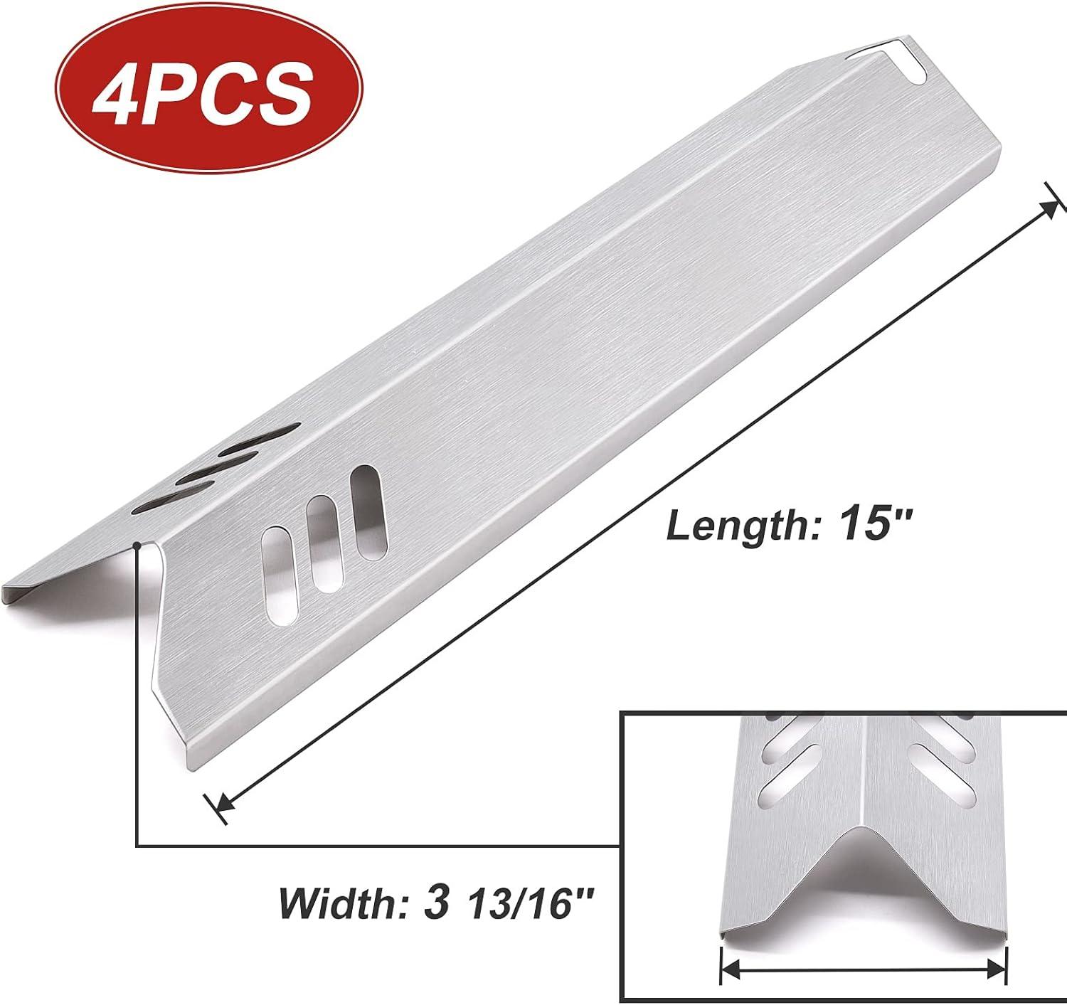 Unicook 15 Inch Grill Heat Plates for Dyna-Glo, Grill Burner Covers, Grill Parts Porcelain Heat Shields for Backyard, 4 Pack
