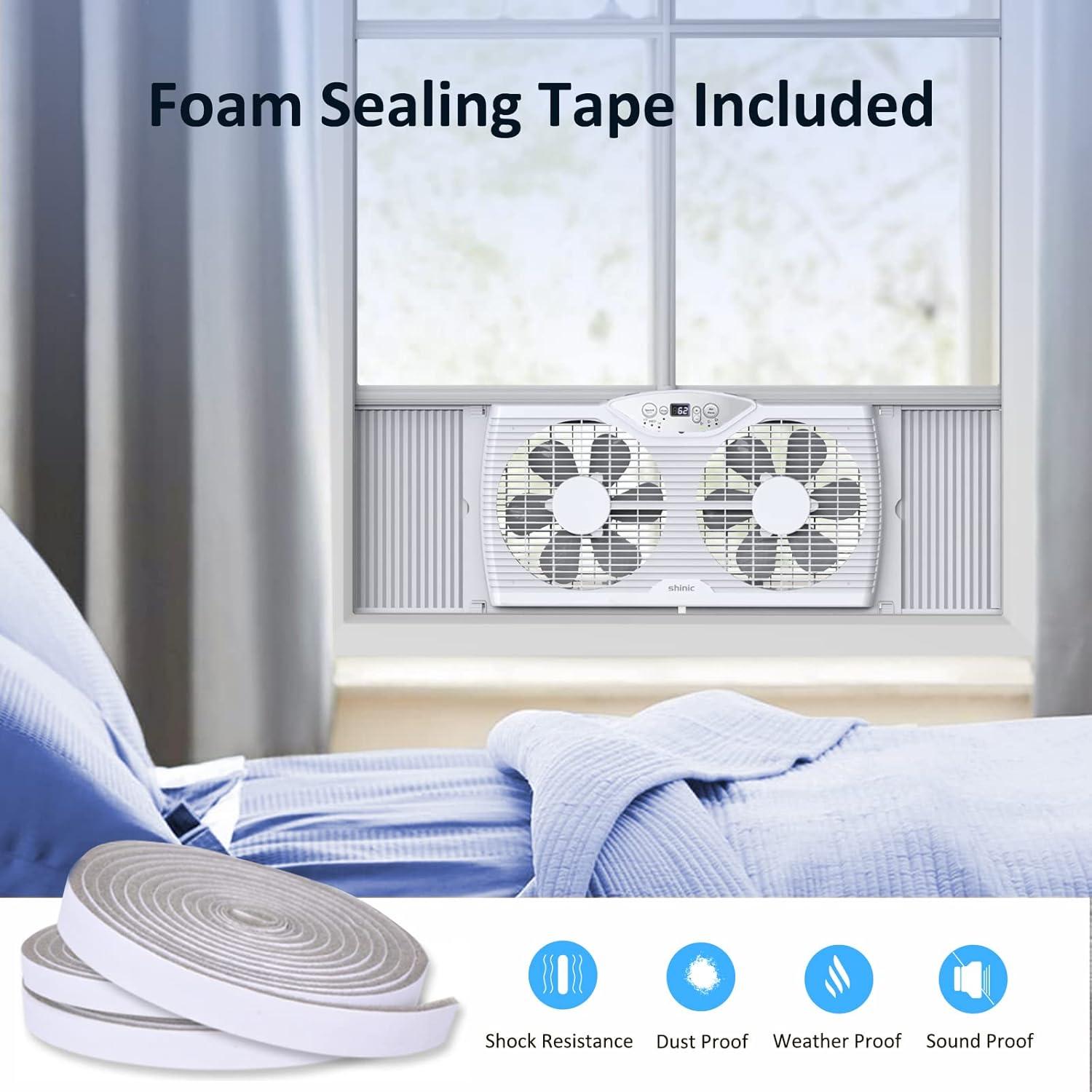 Shinic Glossy White Remote Controlled Reversible Window Fan