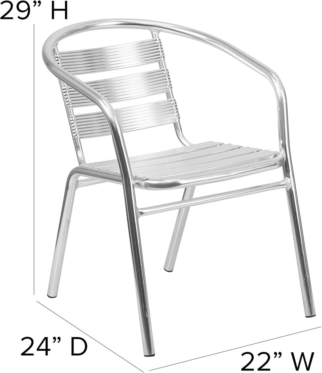 Flash Furniture Heavy Duty Commercial Aluminum Indoor-Outdoor Restaurant Stack Chair with Triple Slat Back