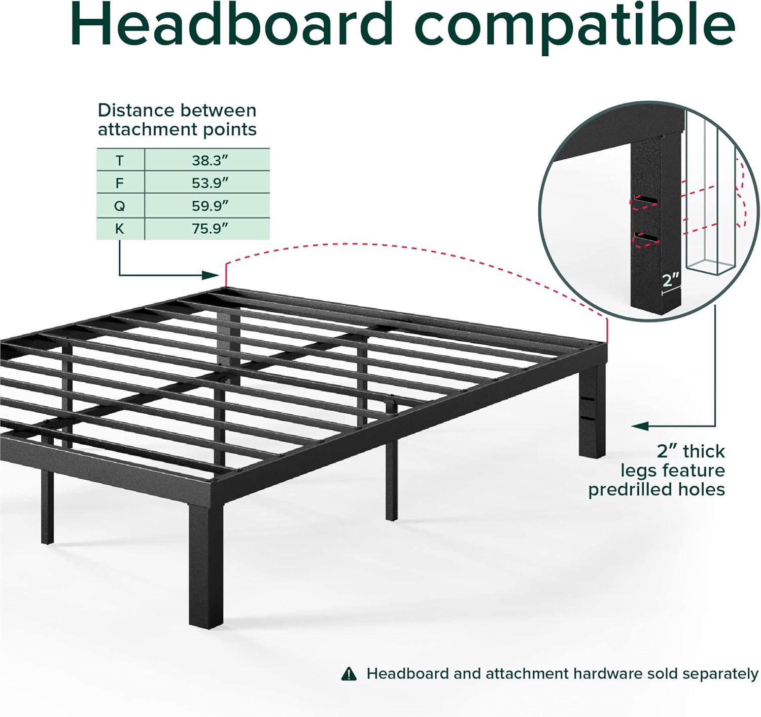 Zinus Quick Lock 16 Inch Metal Platform Bed Frame / Mattress Foundation / No Box