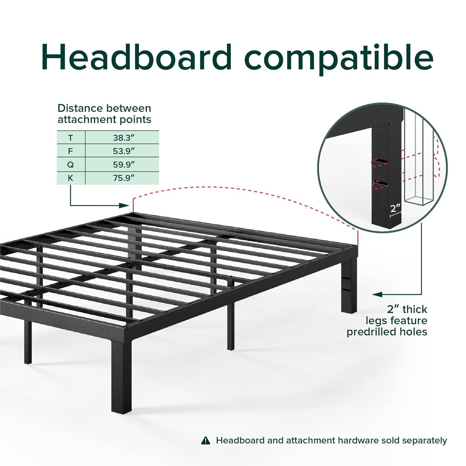 Zinus Quick Lock 16 Inch Metal Platform Bed Frame / Mattress Foundation / No Box