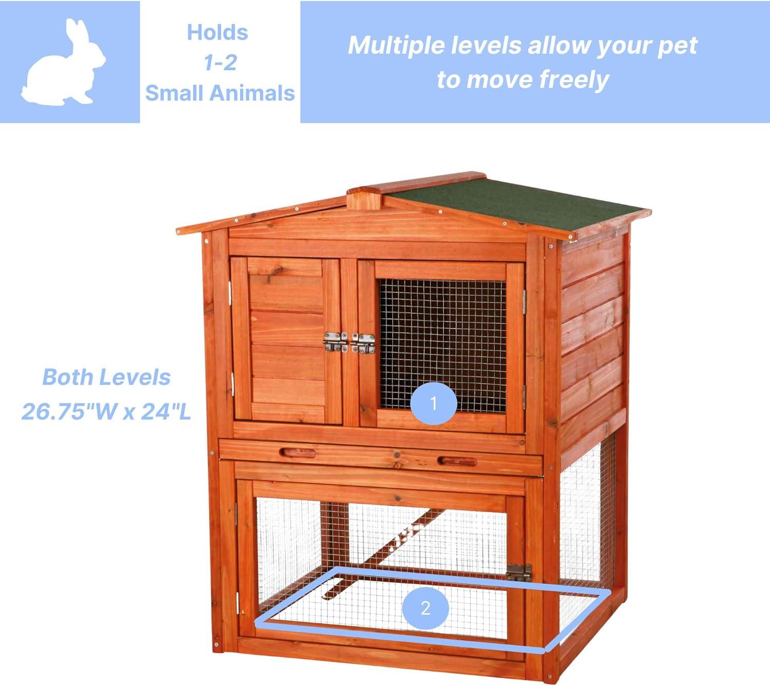 TRIXIE TRIXIE Elevated Single Rabbit Hutch with Large Run, Ramp, Ideal for Rabbits or Guinea Pigs