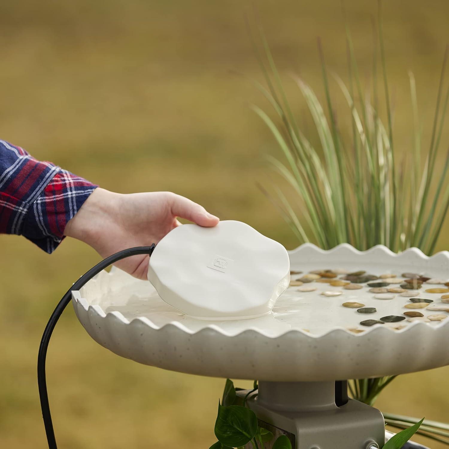 Farm Innovators Outdoor Decorative Heated Rock Bird Bath De-Icer, 75W