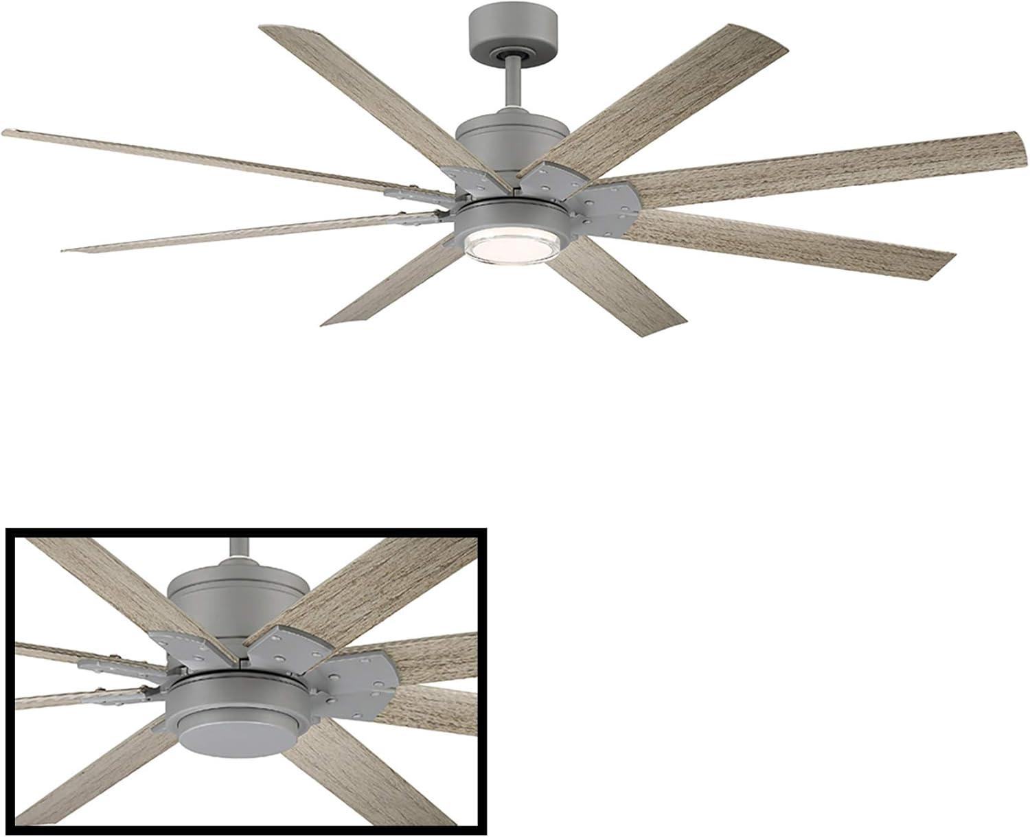 Renegade 8 - Blade Outdoor / Indoor Smart Ceiling Fan with Remote Control and LED Light Kit Included, Works With Alexa and iOS or Android App