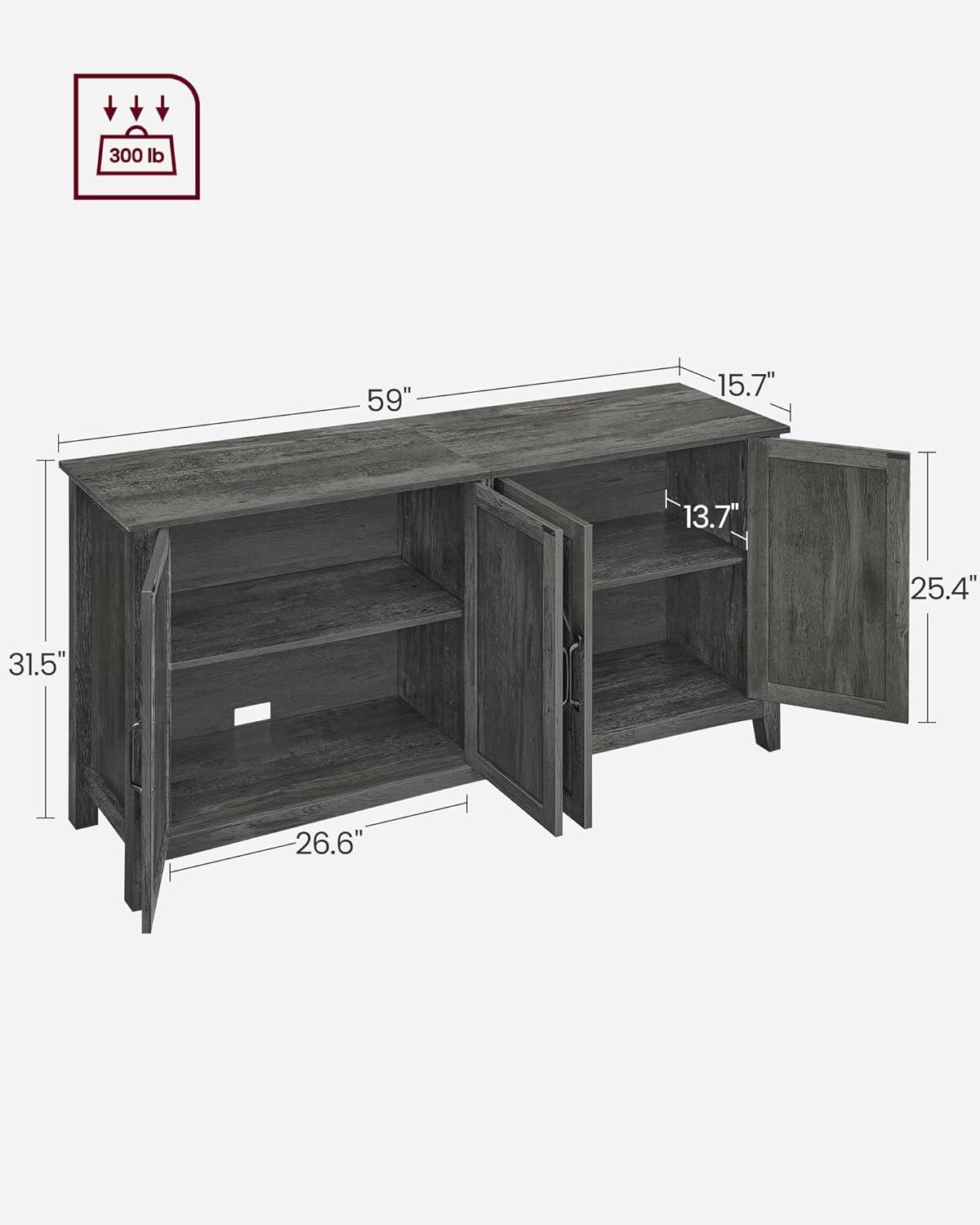 Wrought Studio™ Yvette 59"W Credenza Sideboard, Buffet Storage Cabinet