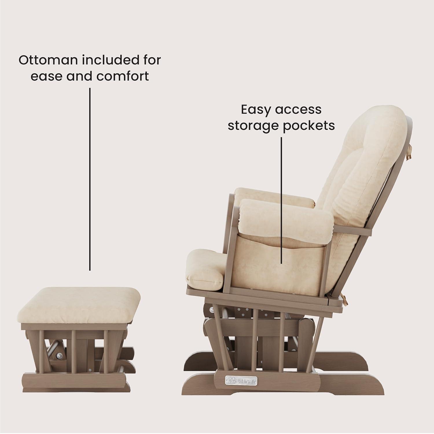 Child Craft Cozy Glider Rocker and Ottoman