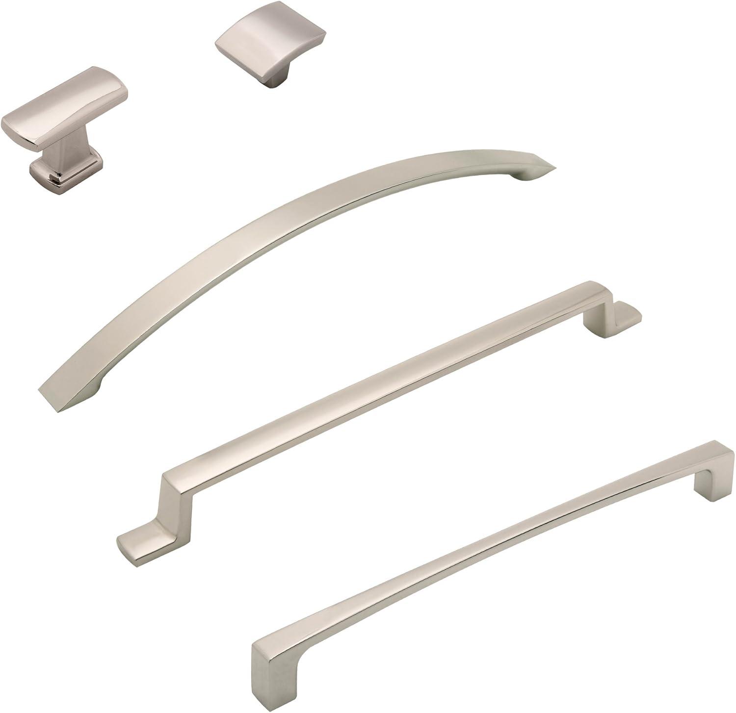 Polished Nickel 8-Inch Modern Cabinet Handle with Mounting Hardware