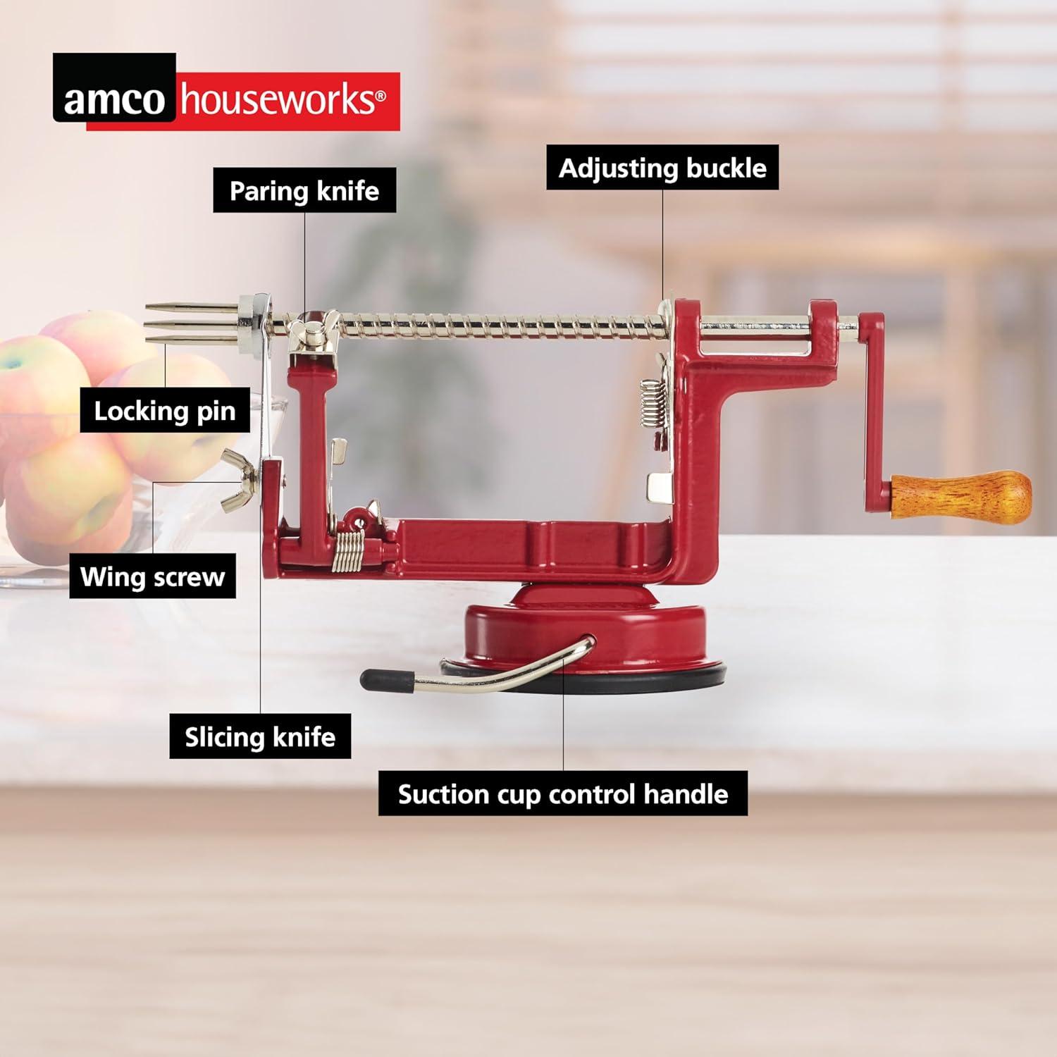 Amco Houseworks Back To Basics Cast Iron Apple/Potato Multi-Peeler with Suction Base