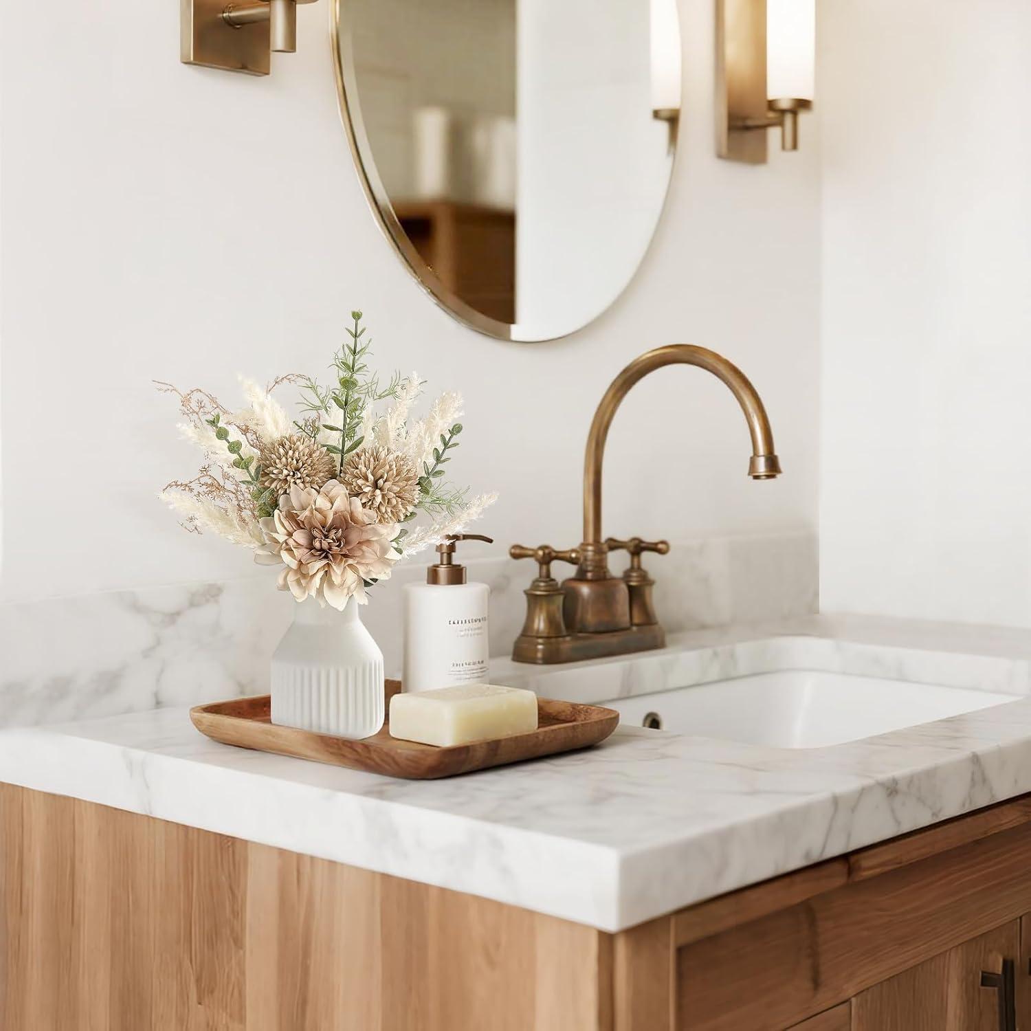 Astoria Grand Small Artificial Flowers In Ceramic Vase 13.5" Centerpieces Coffee Table Decor,