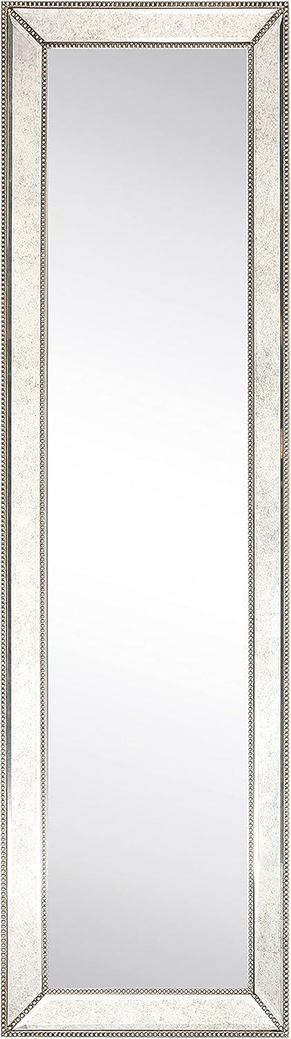 Empire Art Direct Champagne Bead Beveled Rectangular Wall Mirror - Clear 18 in. x 2.16 in. x 64 in.