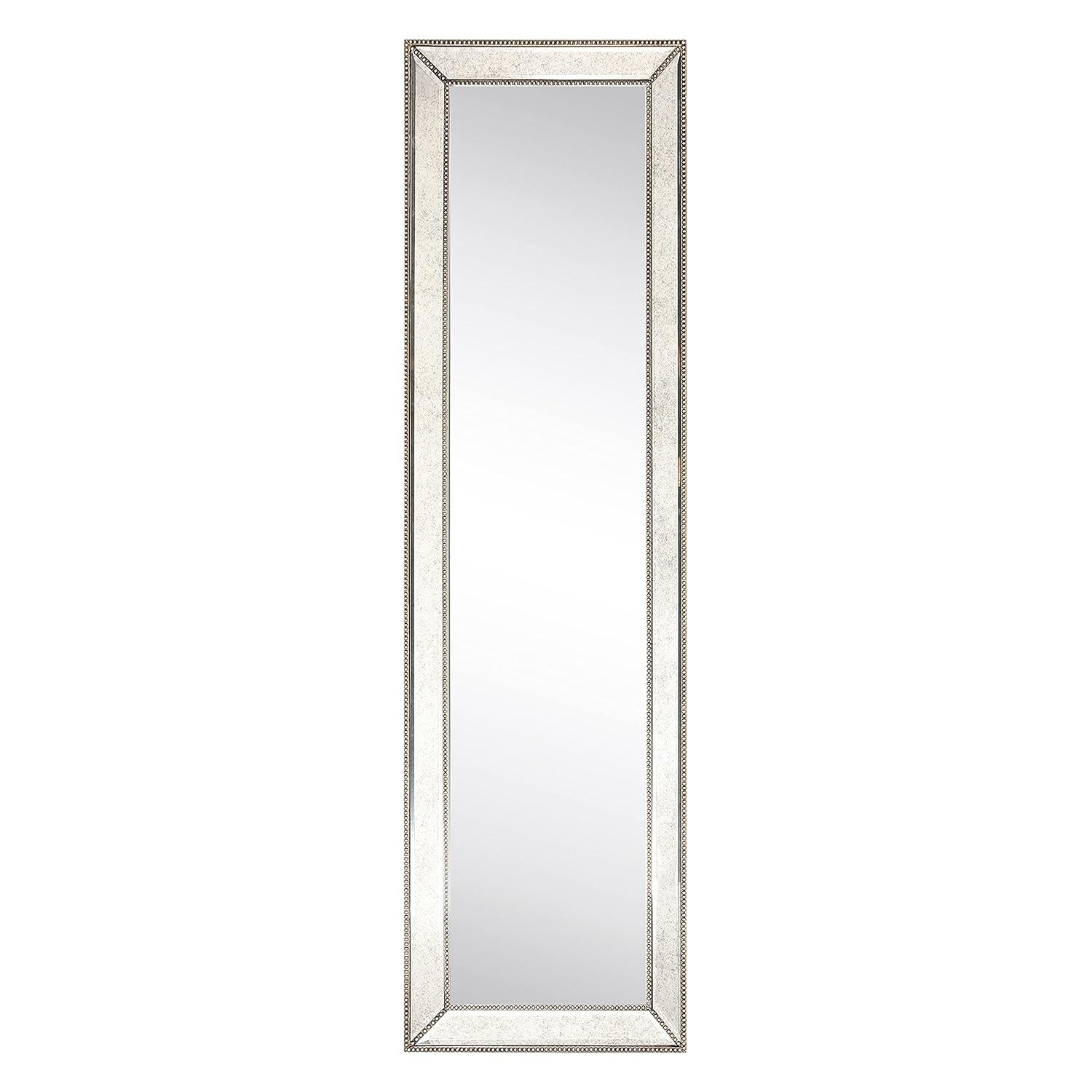 Empire Art Direct Champagne Bead Beveled Rectangular Wall Mirror - Clear 18 in. x 2.16 in. x 64 in.