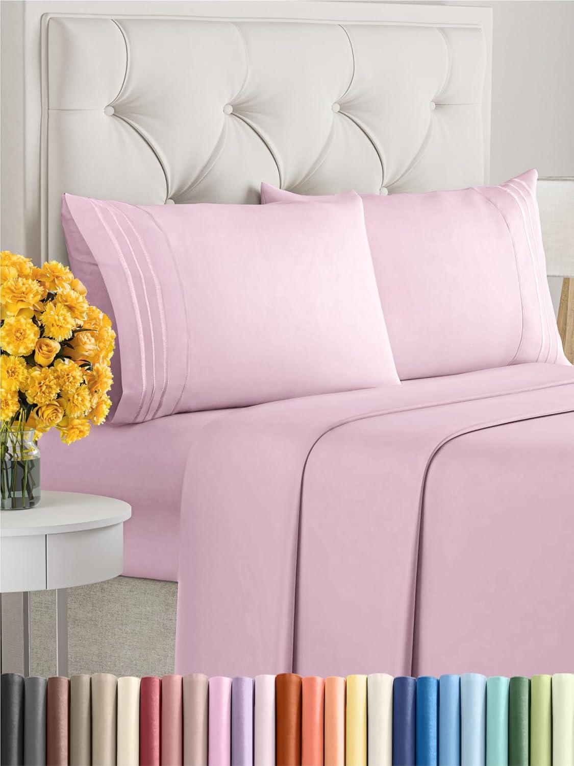 Mauve Full Deep Pocket Microfiber Bed Sheet Set