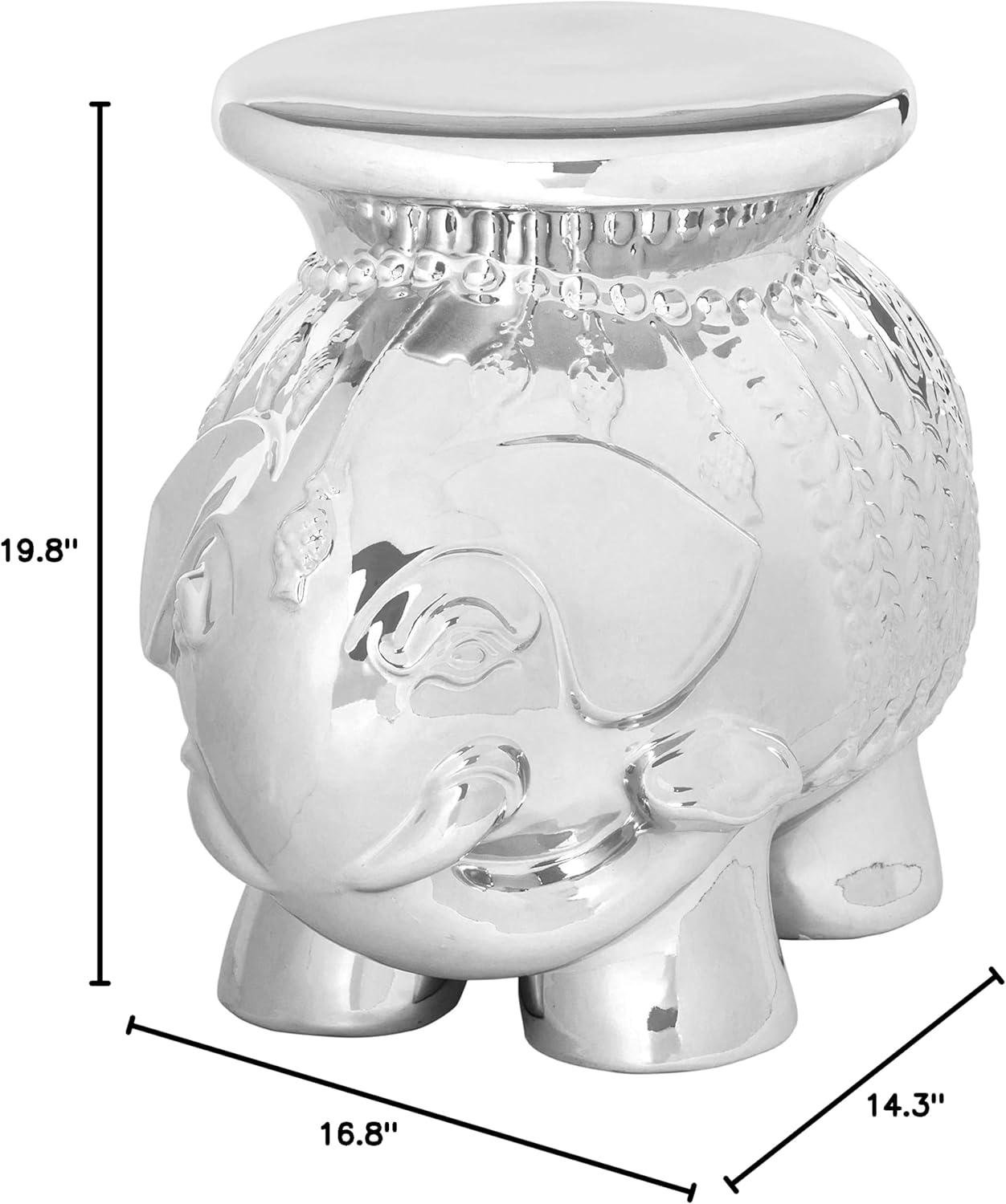 Glazed Ceramic Elephant Stool  - Safavieh