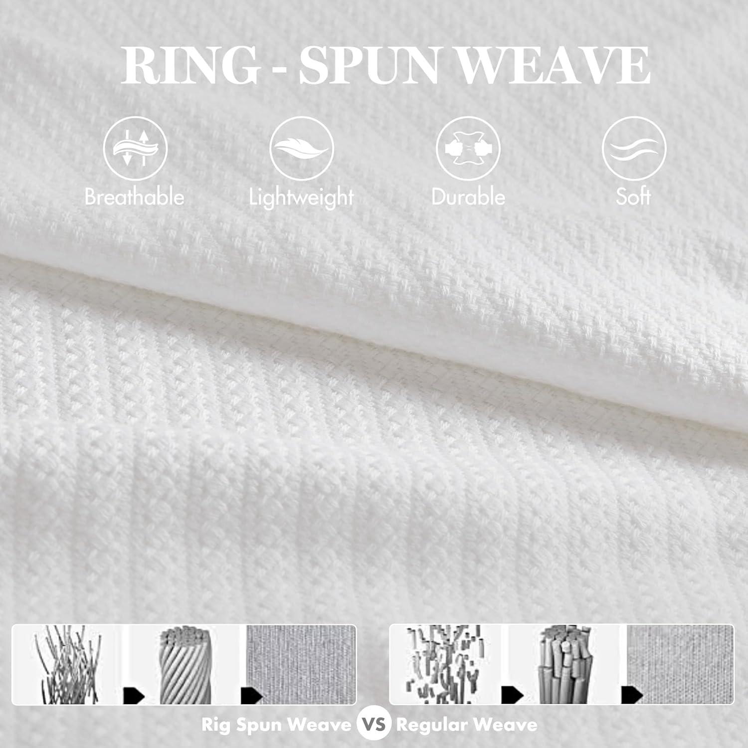 Madison Park Bed Blanket Liquid Cotton Twin White: Lightweight, Year-Round Comfort, OEKO-TEX Certified