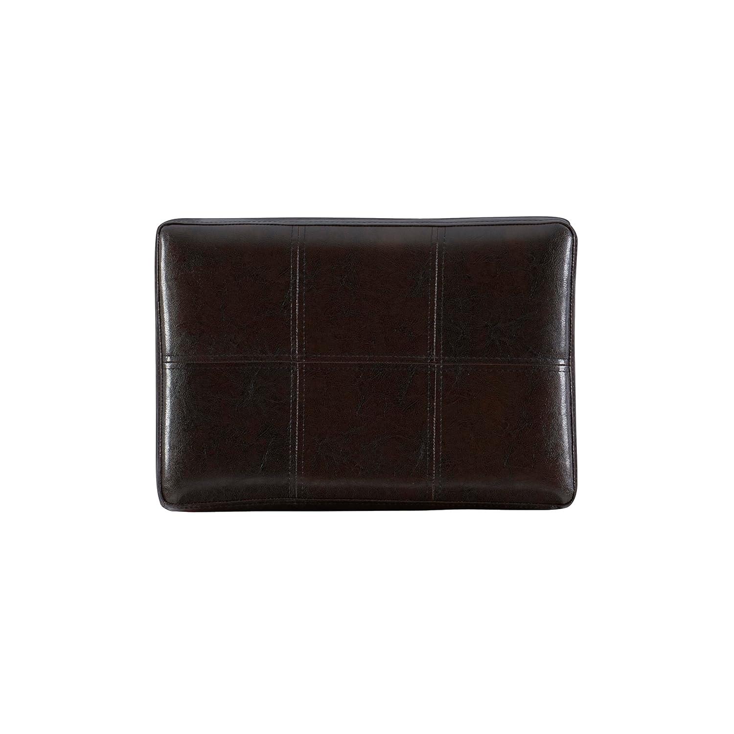 Linon 26" Claridge Backless Wood Counter Stool, Dark Brown Finish with Brown Faux Leather Fabric