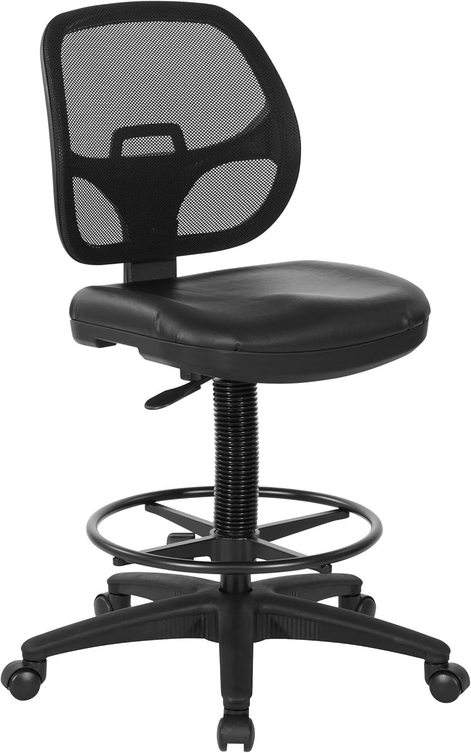 Office Star Products Deluxe Mesh Back Drafting Chair with 18" Diameter Foot Ring