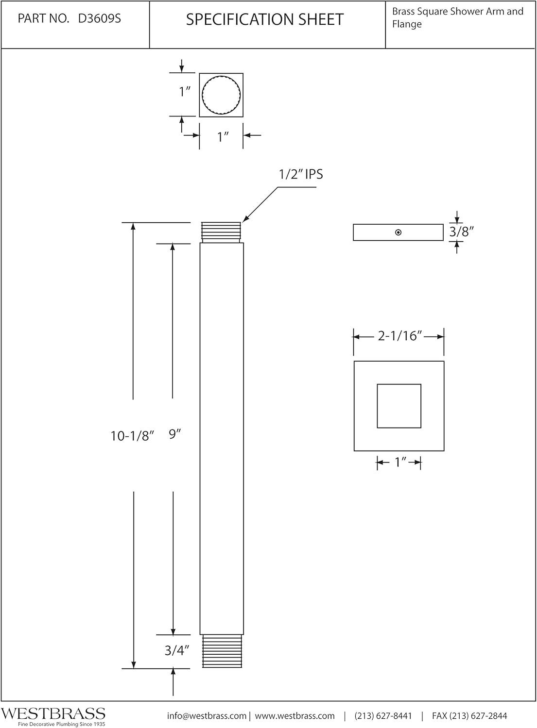 Satin Nickel Ceiling Mounted Square Shower Arm