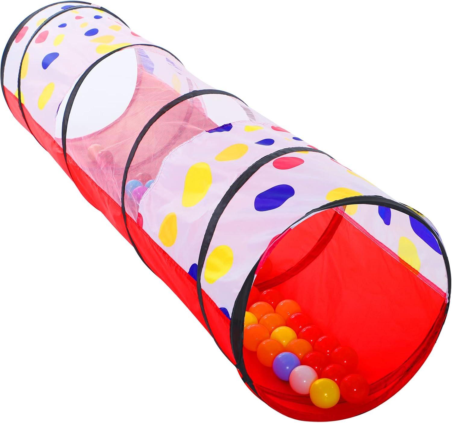 Colorful 6-Foot Pop-Up Kids Play Tunnel with Mesh Sides