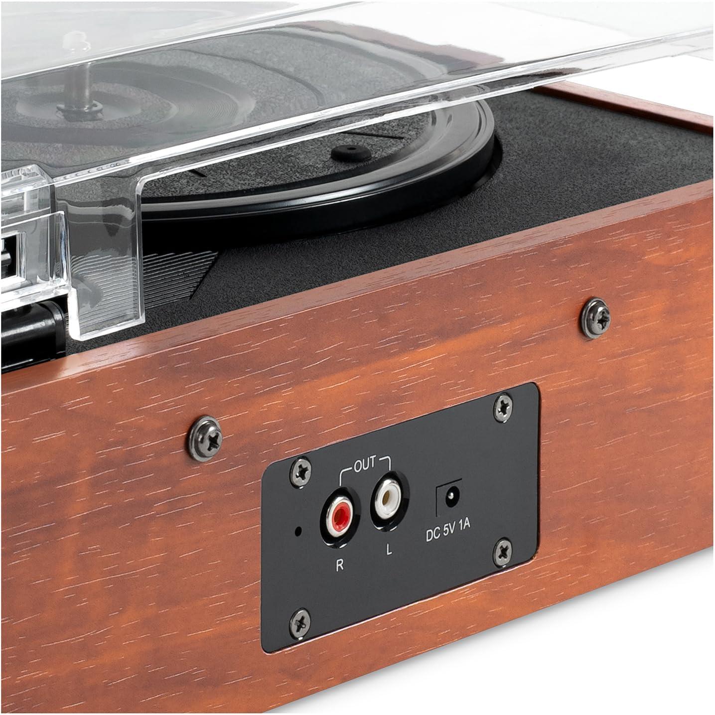 Victrola Brighton Mahogany Bluetooth Record Player with Built-in Speakers