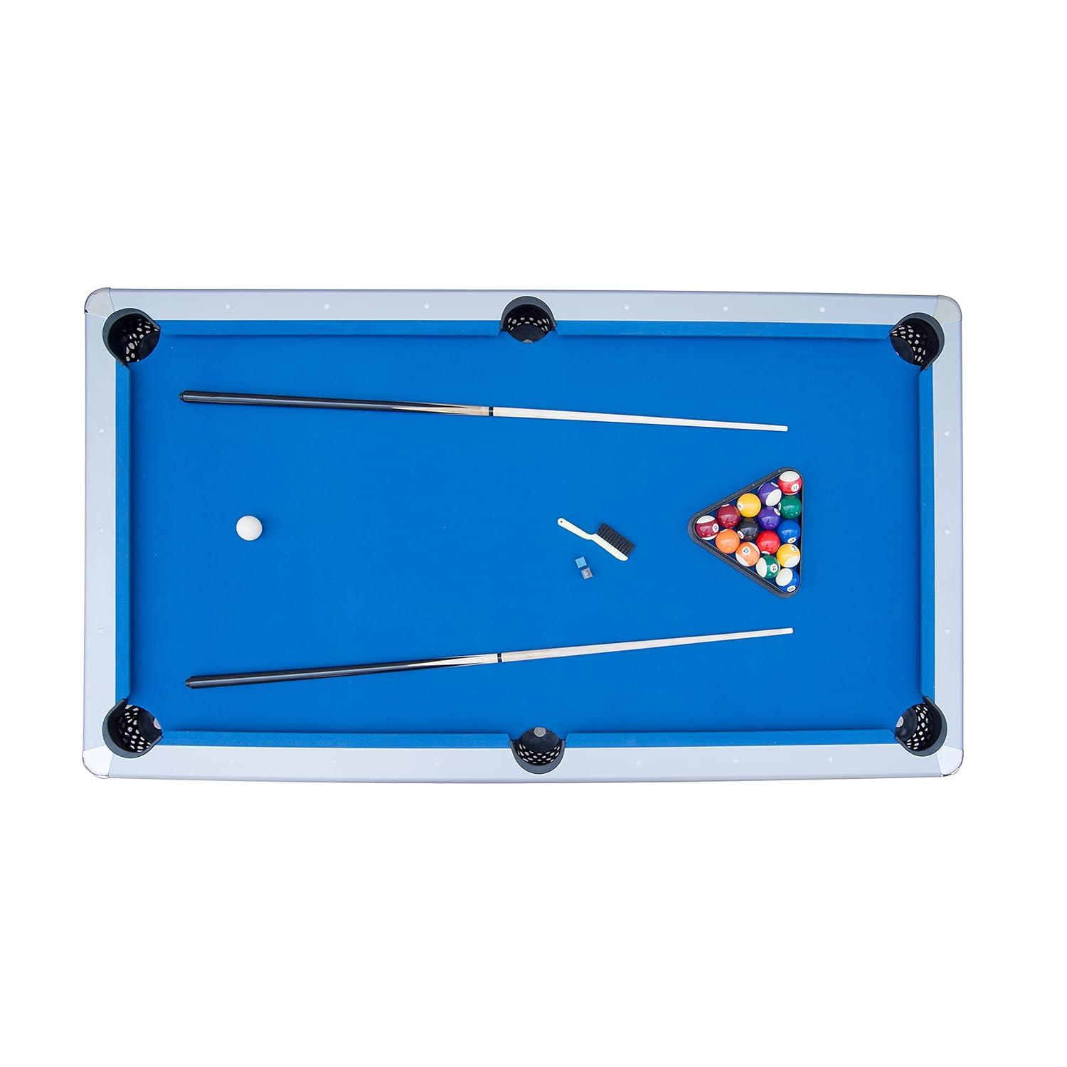 Hathaway Games Hathaway Maverick Deluxe 7 Ft Pool Table, with Ping Pong Multi Game Combo Tables for Family Recreation Game Rooms – Includes Billiard Balls, Cues, Paddles, Brush & More