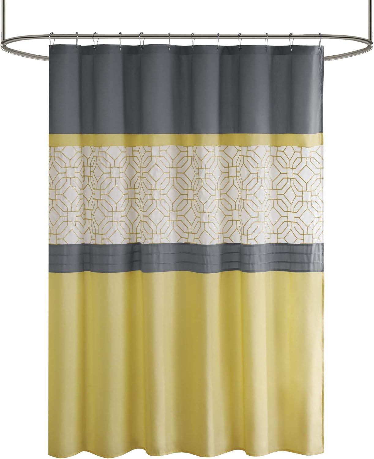 510 Design Donnell Embroidered and Pieced Shower Curtain