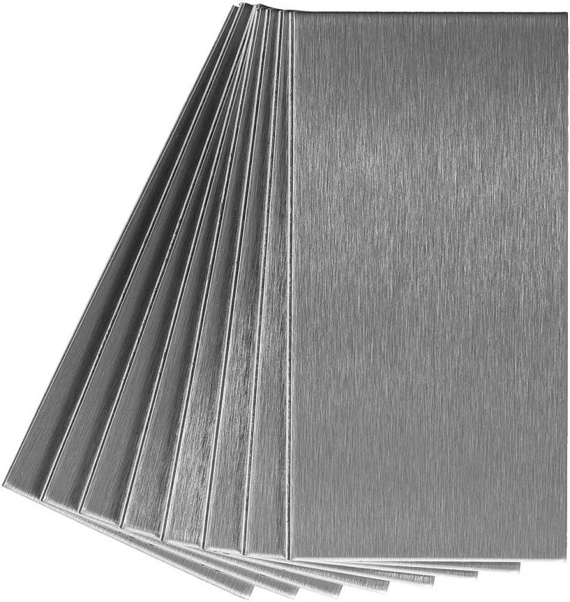 Brushed Stainless 3" x 6" Peel and Stick Metal Backsplash Tiles