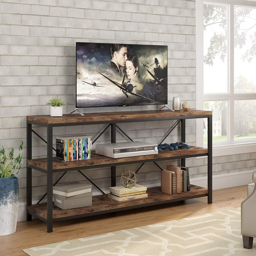 Tribesigns 55 Inches 3 Tiers TV Stand Console Long Sofa Table, Black