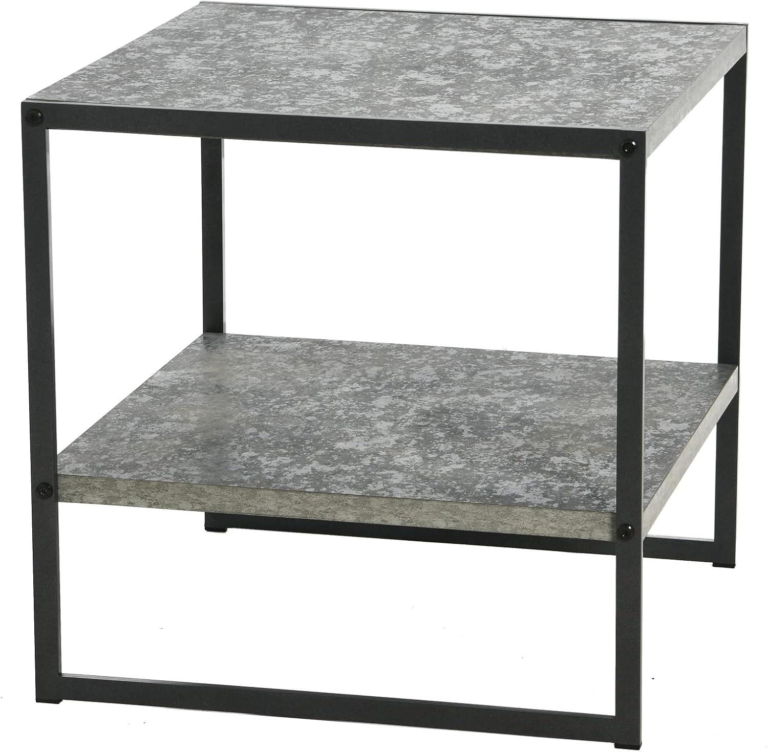 Household Essentials Jamestown Square End Table Gray and Black