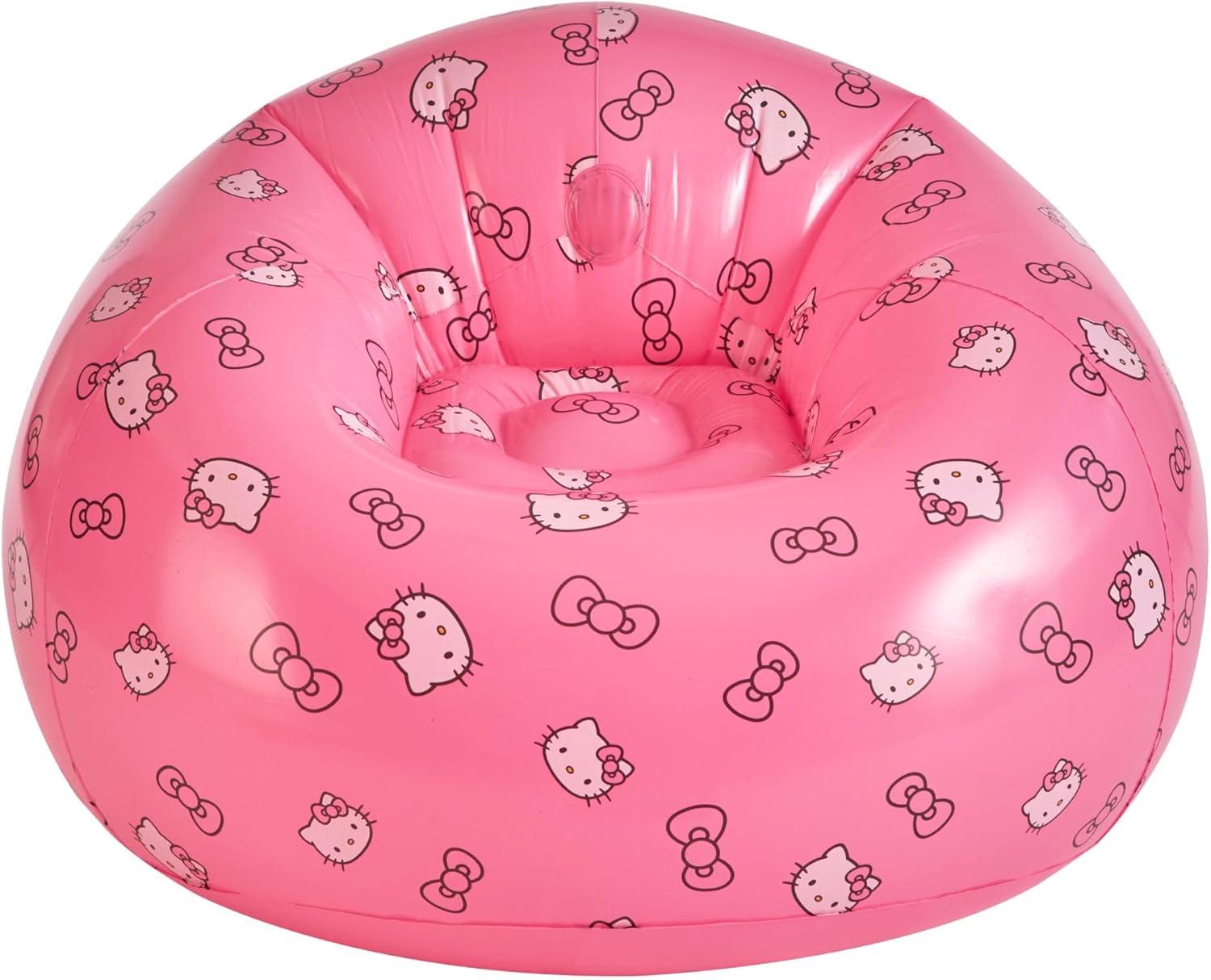 Sanrio Hello Kitty Portable Inflatable Gaming Chair,Kids Fun Comfy Lounge Seat, Ideal for Playrooms and Room Décor