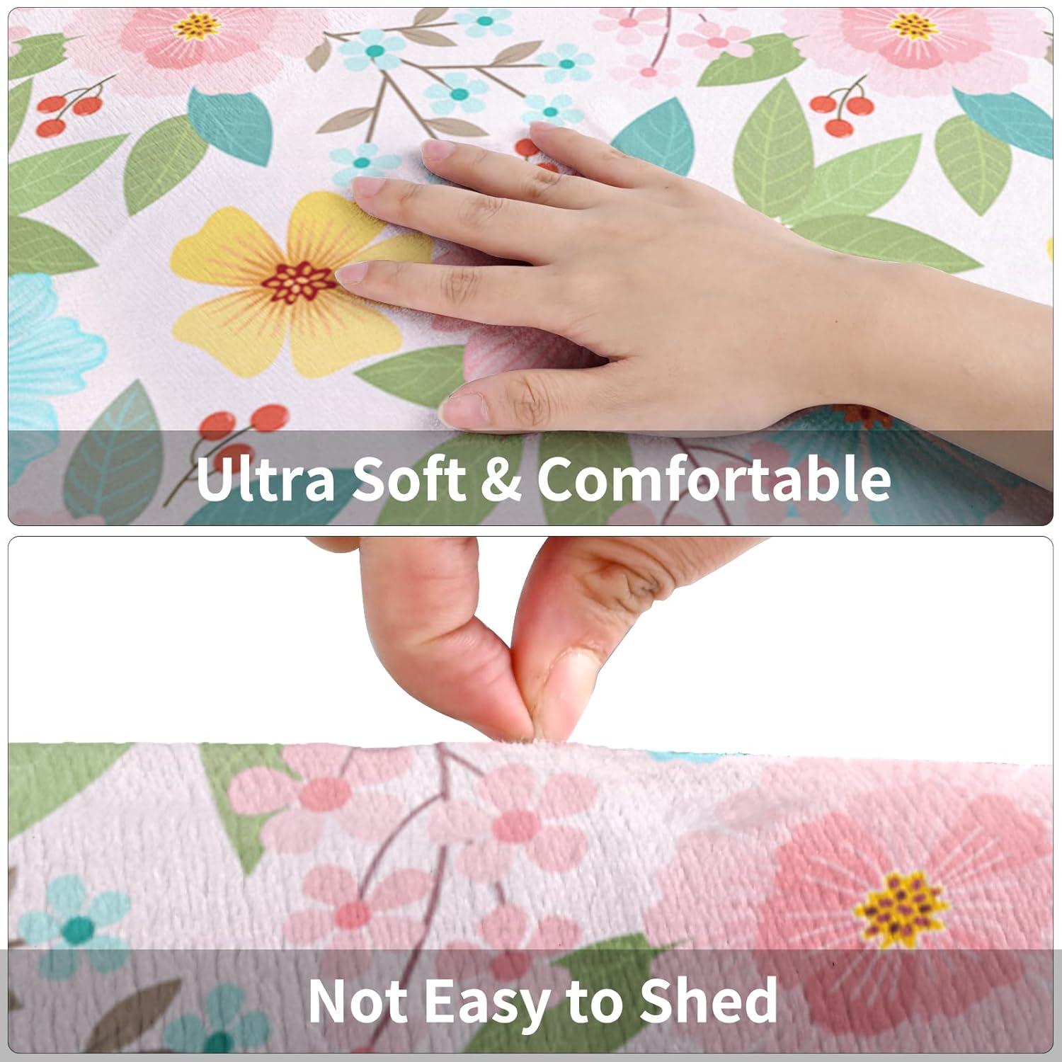 Elegant Floral Rug Hallway Runner Rug- 2 x 6 ft,Non Slip Washable Runner Rugs with Rubber Backing Soft Flowers Carpet Runner for Bedroom Kitchen Dining Room Laundry-Pink