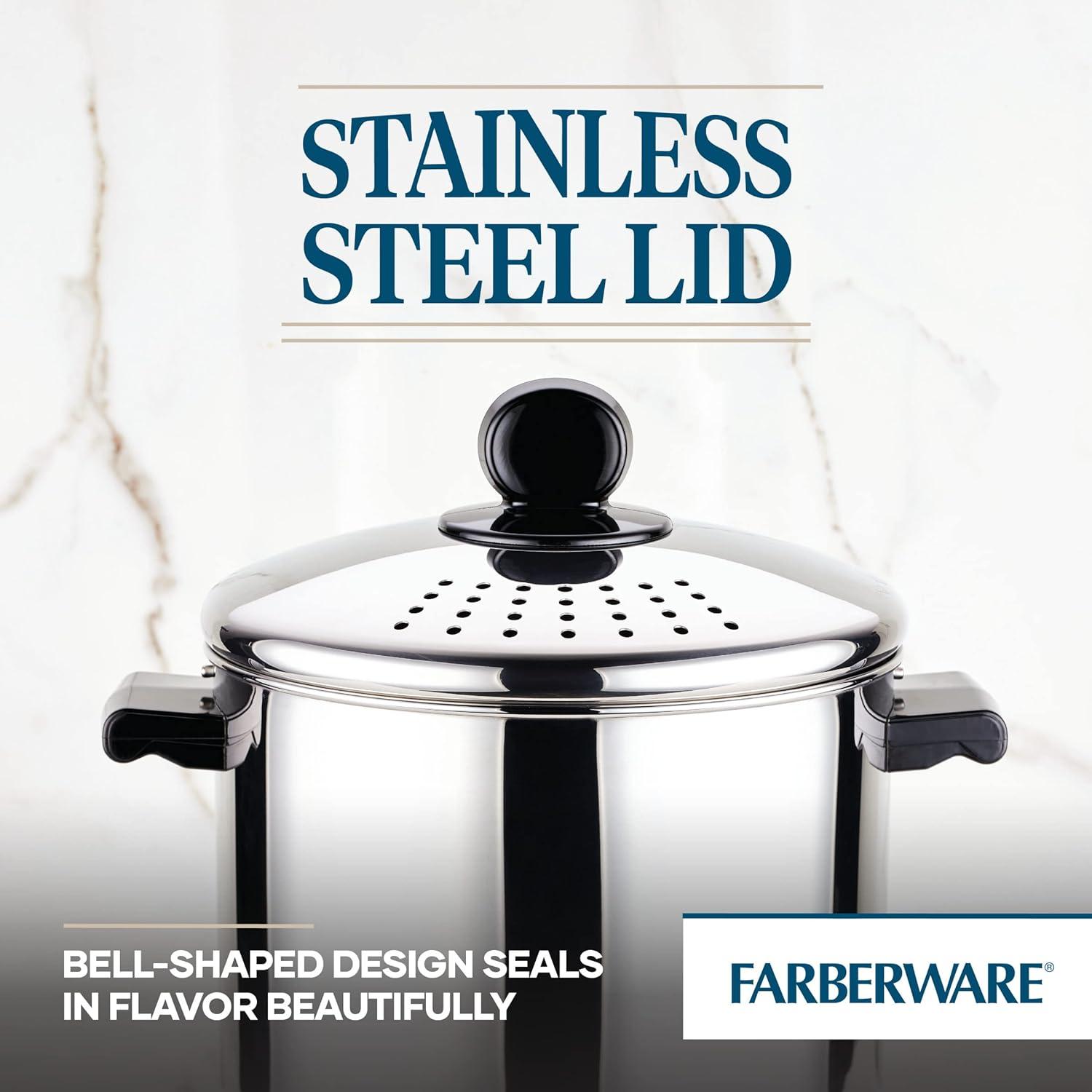 Stainless Steel 8-Quart Covered Straining Stockpot with Lid