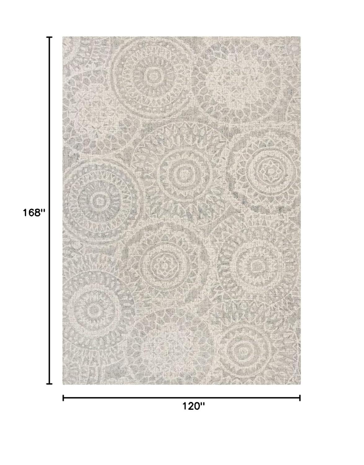 SAFAVIEH Abstract Tobon Geometric Circles Area Rug, Ivory/Grey, 10' x 14'