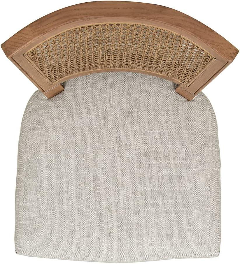 Triomphe Rattan Wicker Counter Bar Stool White Pepper Stain Resistant Polyester