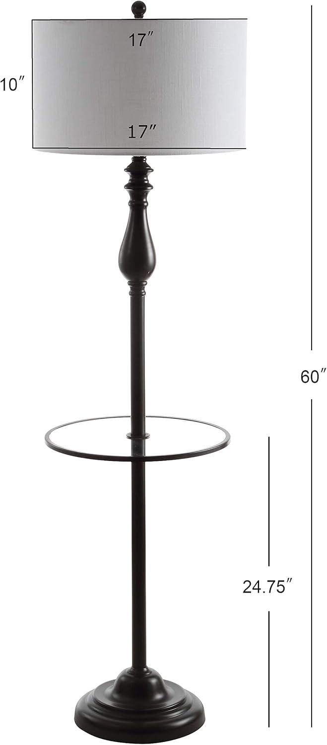 Laine 60" Metal/Glass LED Side Table and Floor Lamp, Oil Rubbed Bronze