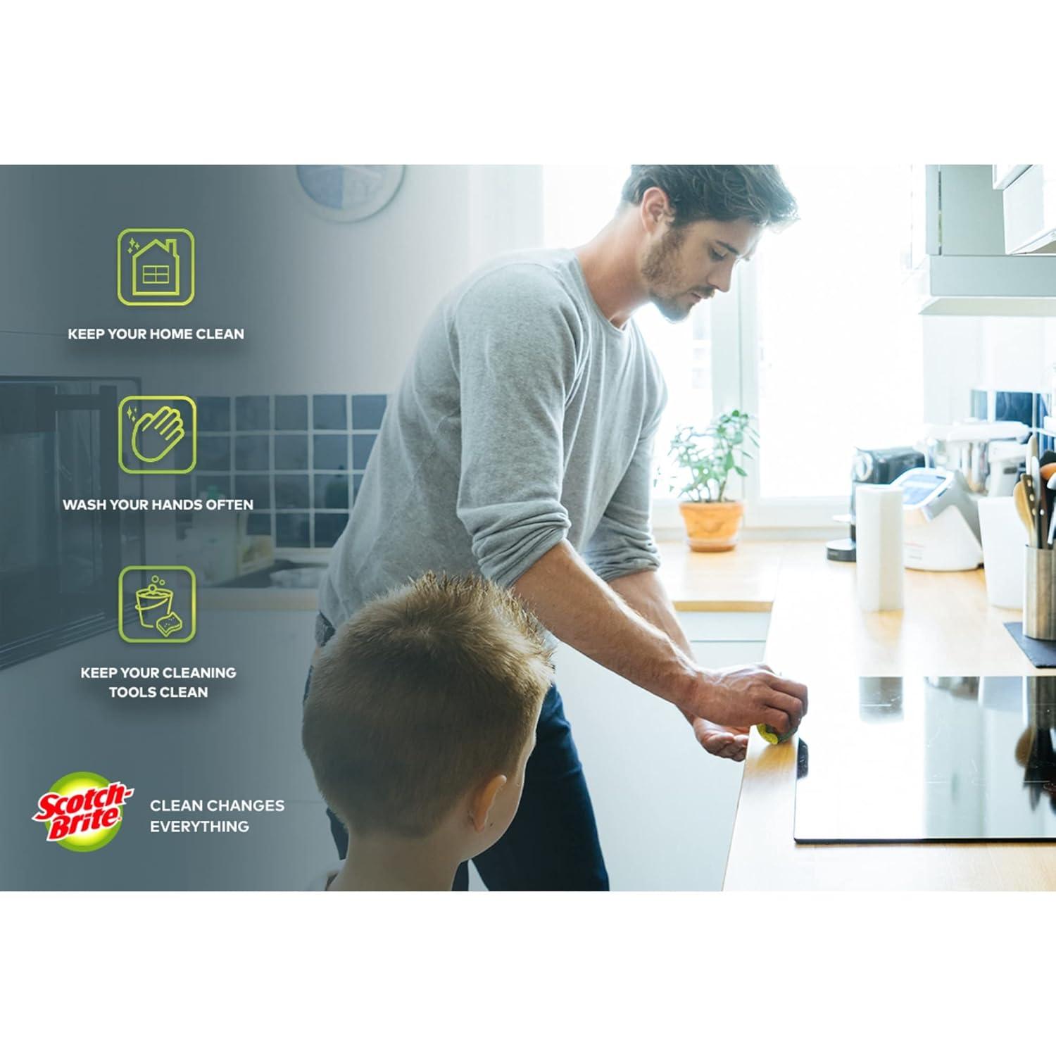 SCOTCH-BRITE 96CC 6" x 9" Green Scouring Pad,Green 10pk.