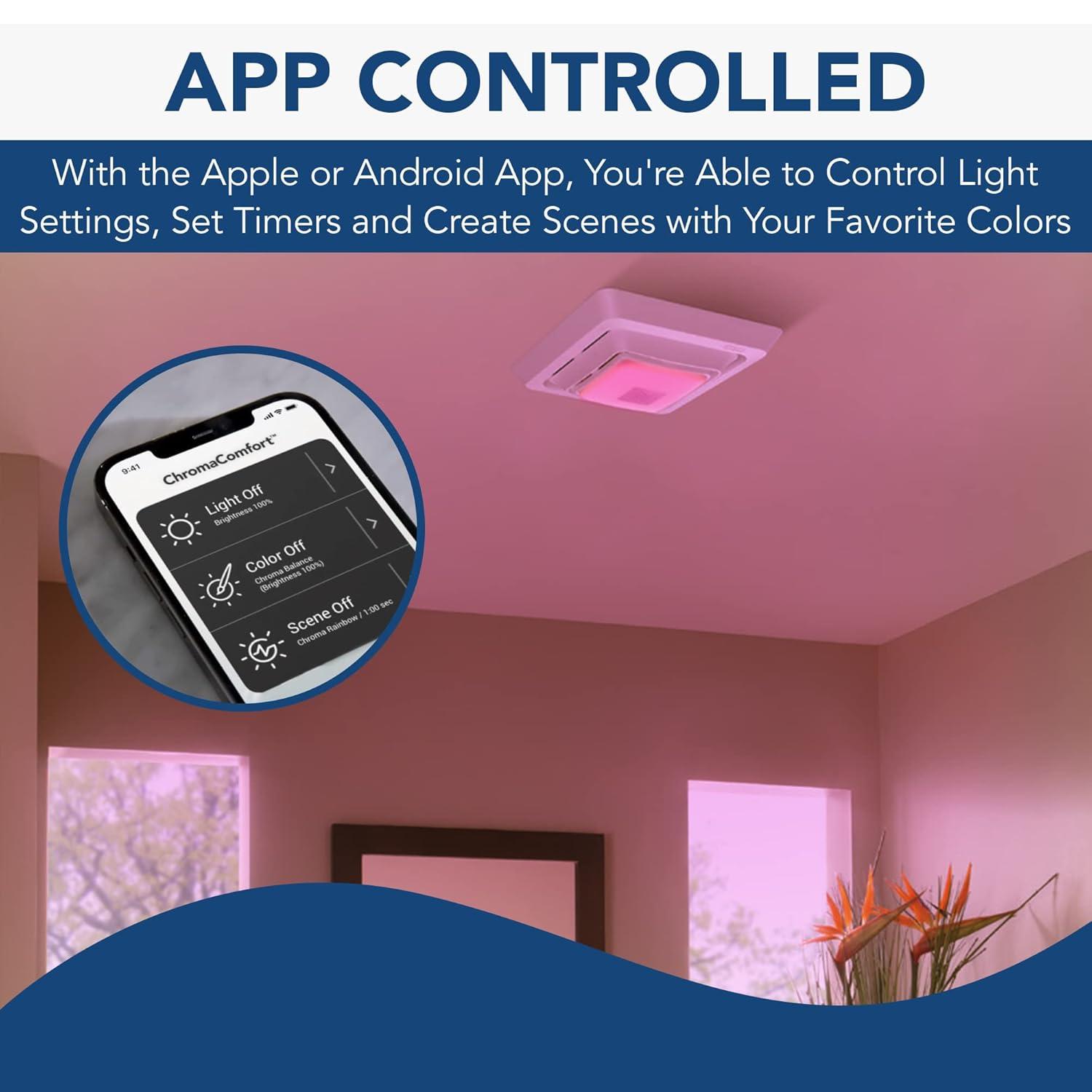 Broan Bluetooth Ceiling Mounted Ventilation Fan, White