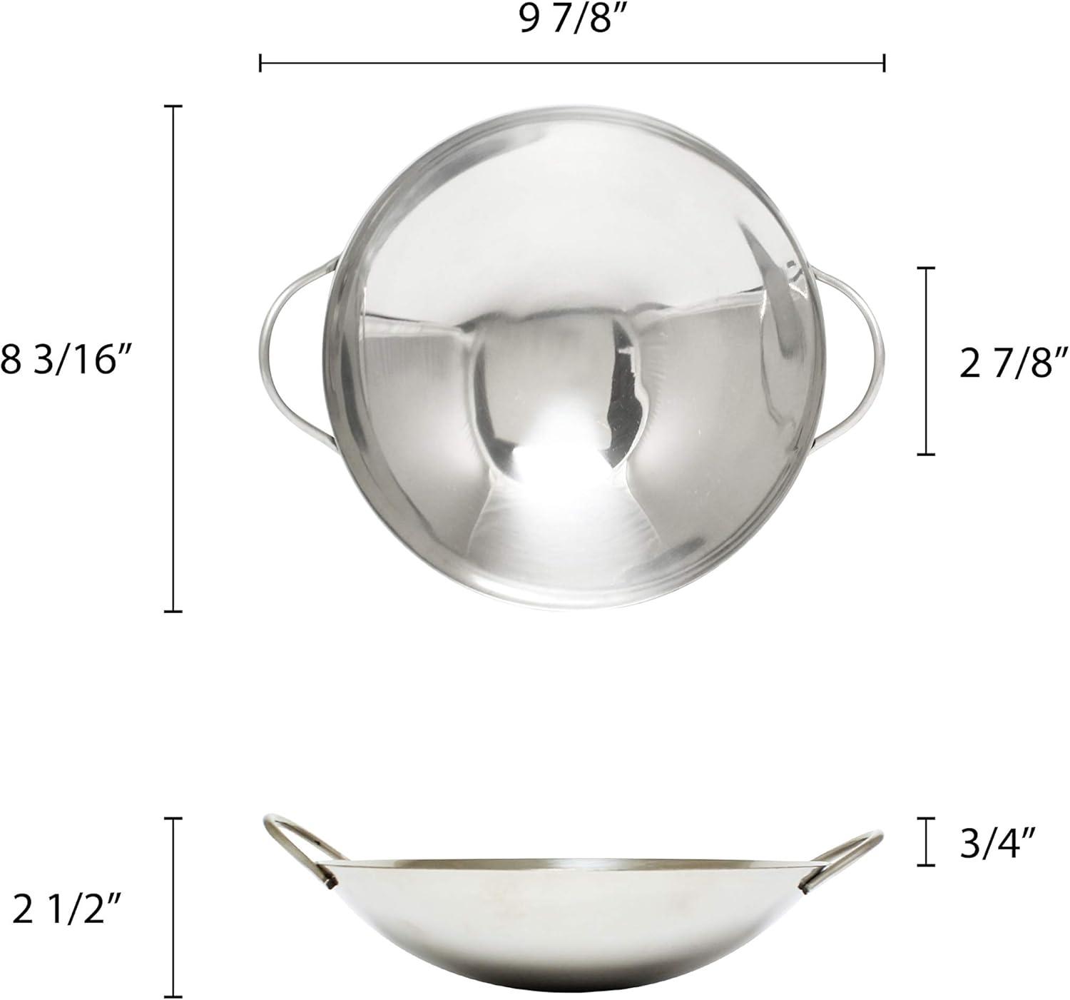 8-Inch Stainless Steel Wok with Dual Handles