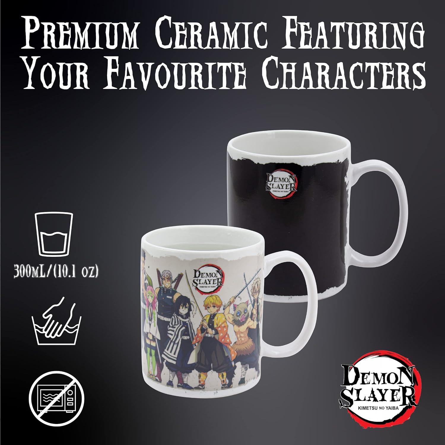 Black Ceramic Demon Slayer Heat Change Mug, 300ml