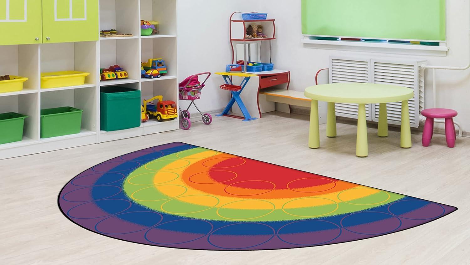 Carpets for Kids Rainbow Rows Seating Premium Tufted Multi Color Area Rug