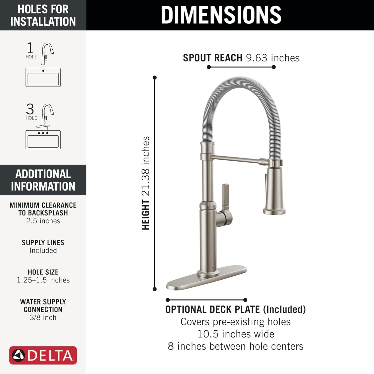 Rhett Pro Commercial Kitchen Faucet, Pull Down Sprayer Kitchen Sink Faucet