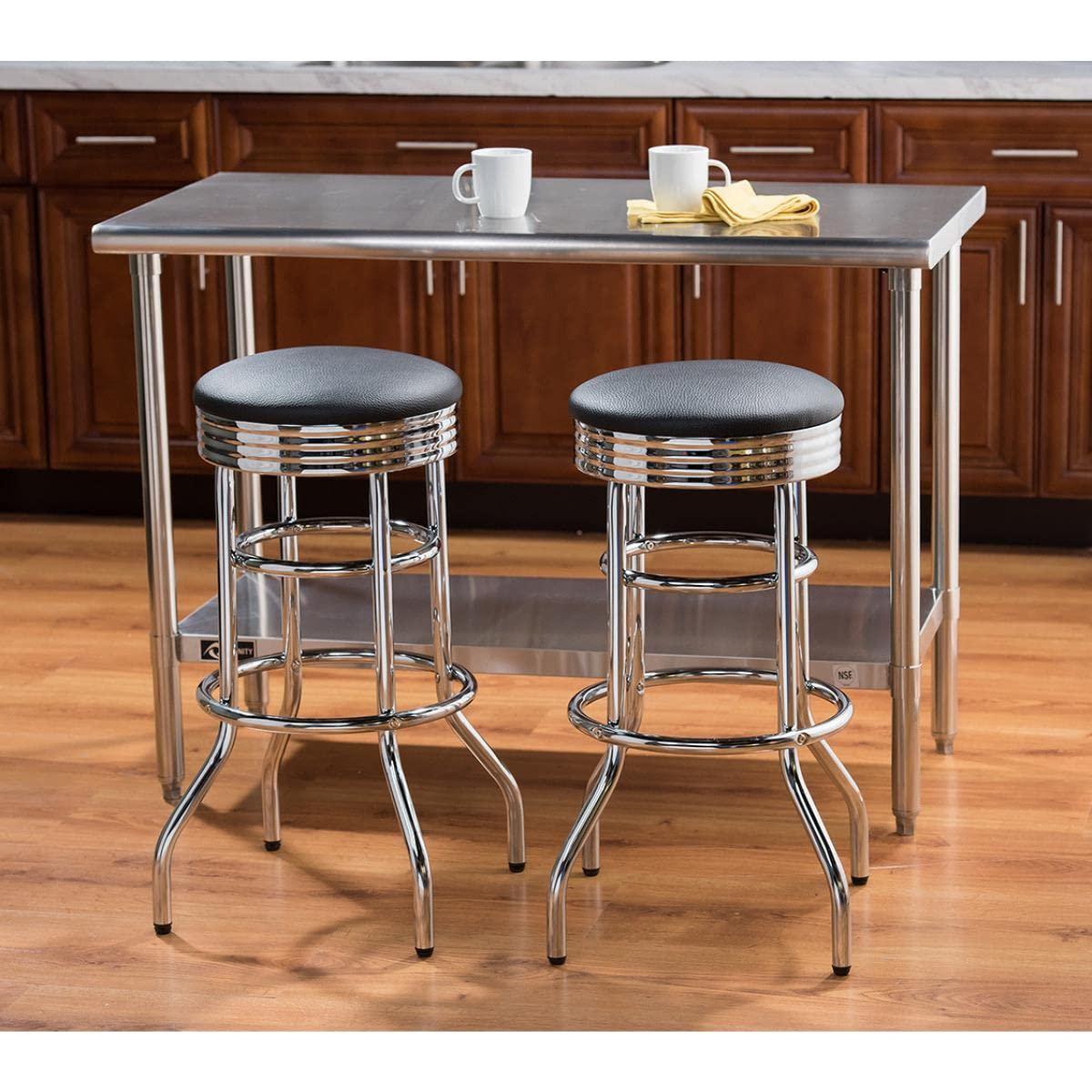 TRINITY 30" Swivel Stool Assembled 2-Pack - Chrome