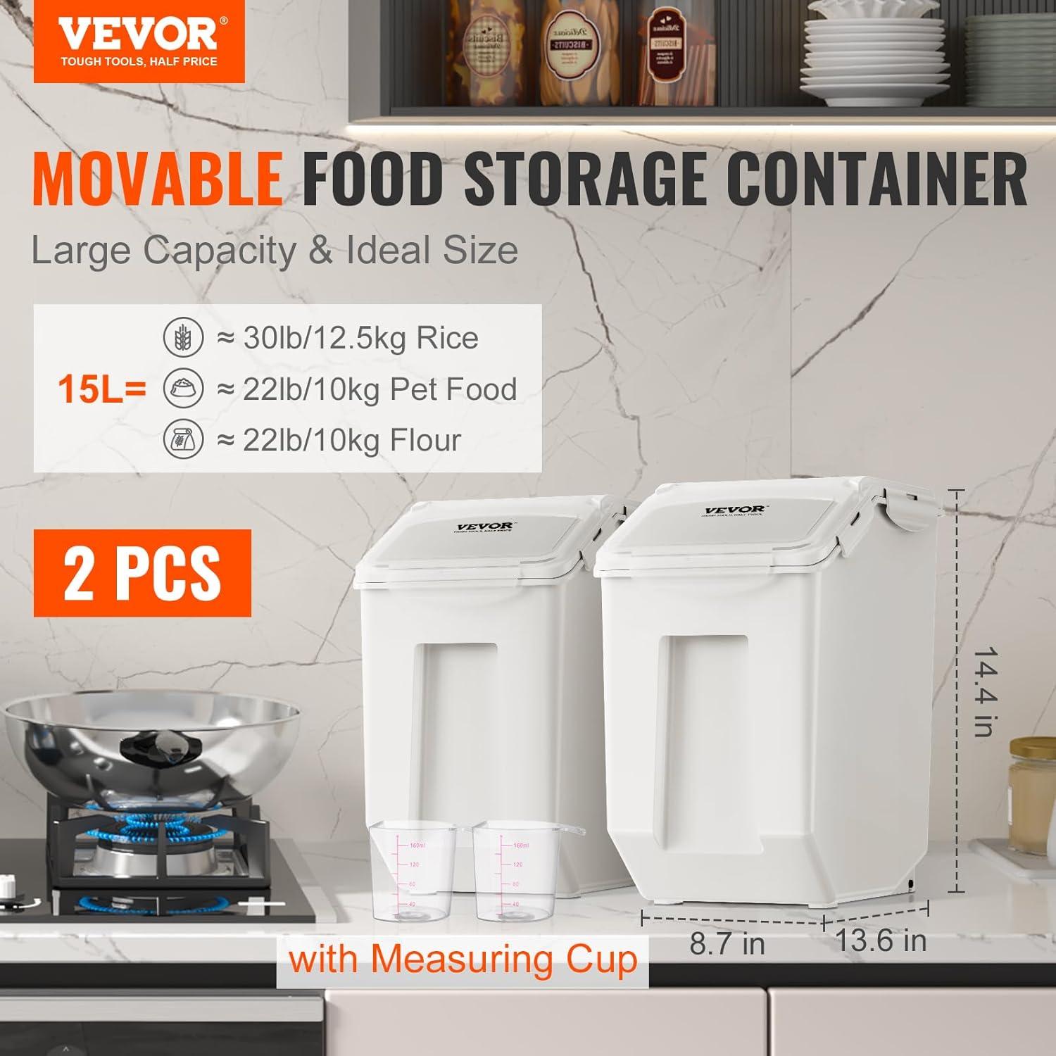 VEVOR VEVOR Rectangle PP Food Storage Container with Lid (Set of 2)
