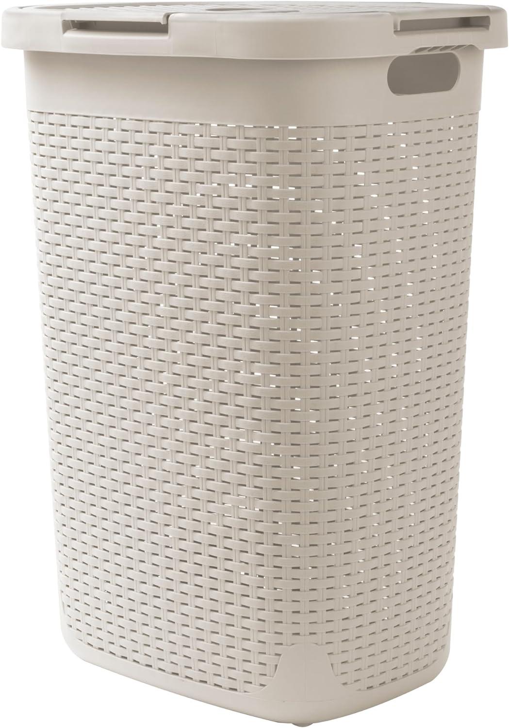 Mind Reader 60 Liter Laundry Basket, Ivory