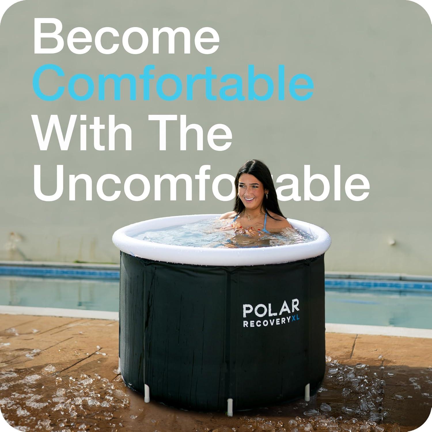 Tub/Portable Ice Bath for Cold Water Therapy Training/an Ice Bathtub for Athletes - Adult Spa for Ice Baths and Soaking - Outdoor Cold Therapy tub (Black XL)