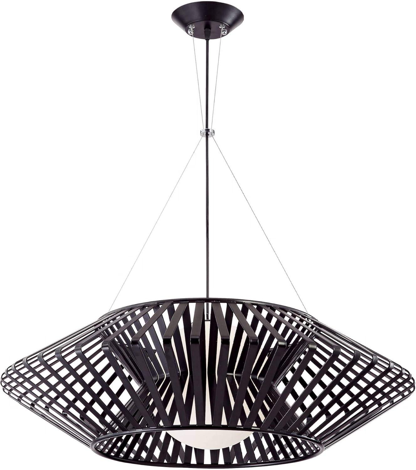 Possini Euro Design Planet Black Large Pendant Light 31 1/2" Wide Mid Century Modern White Glass for Dining Room House Foyer Kitchen Island Entryway