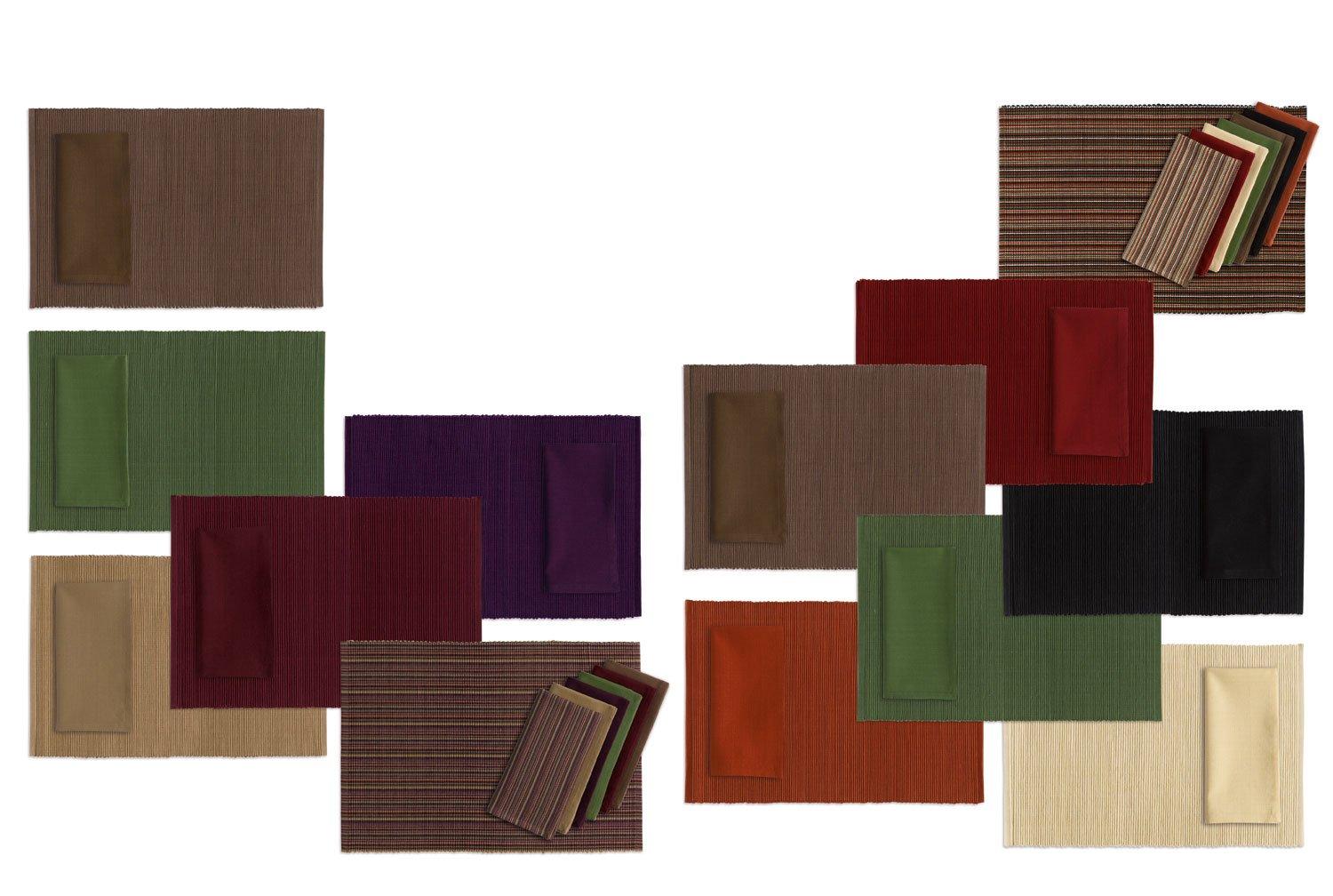 DII Ribbed Kitchen Placemat Set, Set of 6, 19"x13", 100% Cotton, Multiple Colors
