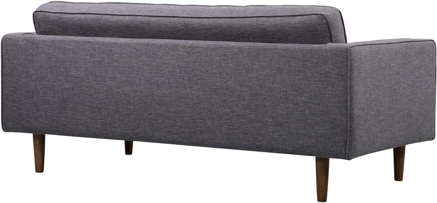 Element Loveseat in Dark Gray Linen and Walnut Legs